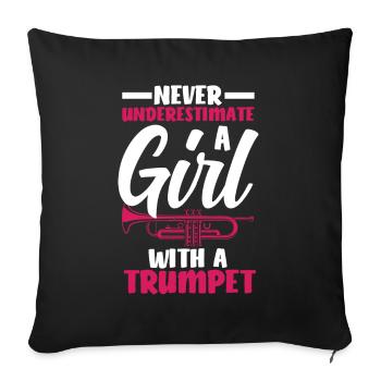 Trumpet Trumpeter Trumpet Player - Sofa pillowcase 17,3'' x 17,3'' (45 x 45 cm) - black - Front