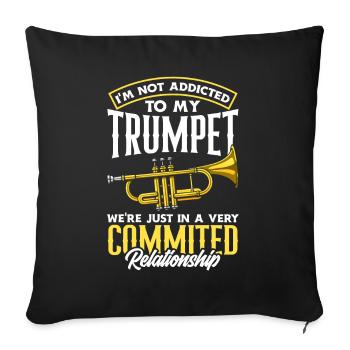 Trumpet Trumpeter Trumpet Player - Sofa pillowcase 17,3'' x 17,3'' (45 x 45 cm) - black - Front