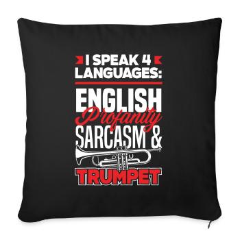 Trompete Trompeter Trompeten Spieler - Sofakissenbezug 45 x 45 cm - Schwarz - Vorne