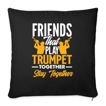 Trumpet Trumpeter Trumpet Player - Sofa pillowcase 17,3'' x 17,3'' (45 x 45 cm) - black - Front