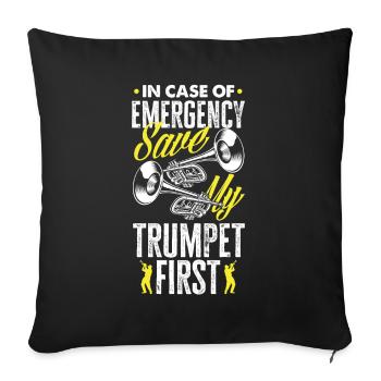 Trumpet Trumpeter Trumpet Player - Sofa pillowcase 17,3'' x 17,3'' (45 x 45 cm) - black - Front