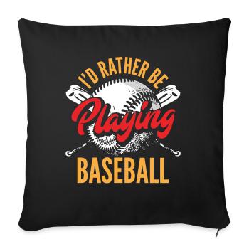 Funny Baseball - Sofa pillowcase 17,3'' x 17,3'' (45 x 45 cm) - black - Front