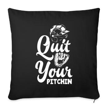 Drôle de baseball - Housse de coussin décorative 45 x 45 cm - noir - Devant