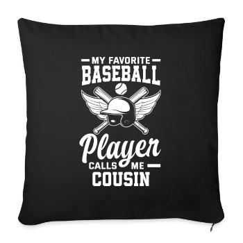 Drôle de baseball - Housse de coussin décorative 45 x 45 cm - noir - Devant