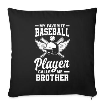 Drôle de baseball - Housse de coussin décorative 45 x 45 cm - noir - Devant