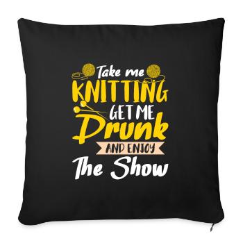 Emmenez-moi tricoter - Housse de coussin décorative 45 x 45 cm - noir - Devant