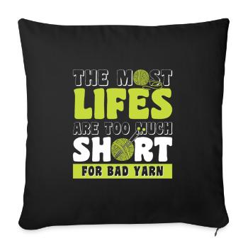La plupart des vies sont trop de fil - Housse de coussin décorative 45 x 45 cm - noir - Devant