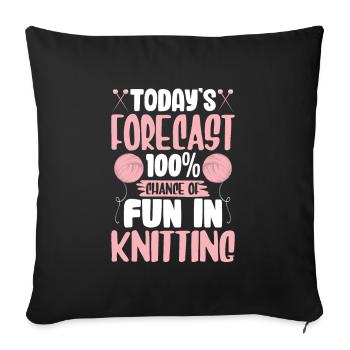 chance de s'amuser en tricotant - Housse de coussin décorative 45 x 45 cm - noir - Devant