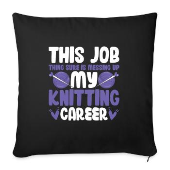 mon Tricot caree - Housse de coussin décorative 45 x 45 cm - noir - Devant