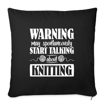 commencer à parler de tricot - Housse de coussin décorative 45 x 45 cm - noir - Devant