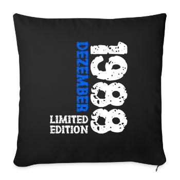 1988 Dezember Limited Edition 35. Geburtstag Deko - Sofakissenbezug 45 x 45 cm - Schwarz - Vorne