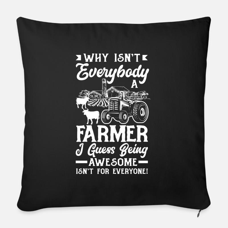 Drôle fermier ferme agriculteur cadeau - Housse de coussin décorative 45 x 45 cm - noir