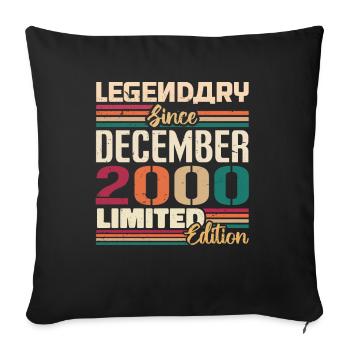 Legendary since December 2000 Vintage December 2000 - Sofa pillowcase 17,3'' x 17,3'' (45 x 45 cm) - black - Front