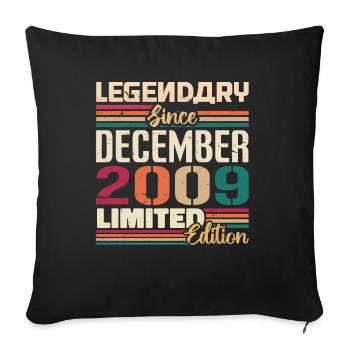 Légendaire depuis décembre 2009 Millésime décembre 2009 - Housse de coussin décorative 45 x 45 cm - noir - Devant