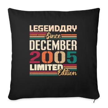 Légendaire depuis décembre 2005 Millésime décembre 2005 - Housse de coussin décorative 45 x 45 cm - noir - Devant