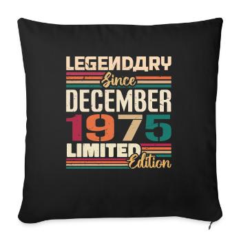 Légendaire depuis décembre 1975 Millésime décembre 1975 - Housse de coussin décorative 45 x 45 cm - noir - Devant