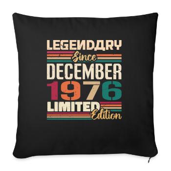 Légendaire depuis décembre 1976 Millésime décembre 1976 - Housse de coussin décorative 45 x 45 cm - noir - Devant