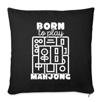 Born to Play Mahjong - Sofa pillowcase 17,3'' x 17,3'' (45 x 45 cm) - black - Front
