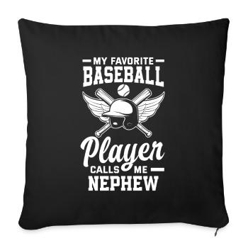 Funny Baseball - Sofa pillowcase 17,3'' x 17,3'' (45 x 45 cm) - black - Front