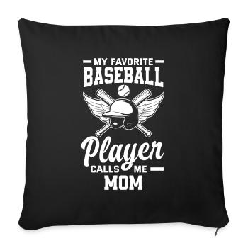 Drôle de baseball - Housse de coussin décorative 45 x 45 cm - noir - Devant