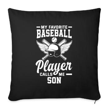 Funny Baseball - Sofa pillowcase 17,3'' x 17,3'' (45 x 45 cm) - black - Front