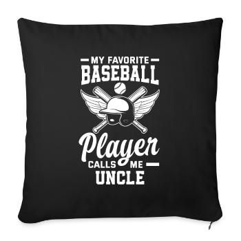 Funny Baseball - Sofa pillowcase 17,3'' x 17,3'' (45 x 45 cm) - black - Front