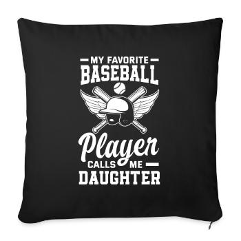 Funny Baseball - Sofa pillowcase 17,3'' x 17,3'' (45 x 45 cm) - black - Front