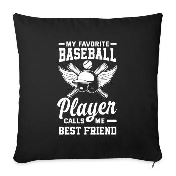 Funny Baseball - Sofa pillowcase 17,3'' x 17,3'' (45 x 45 cm) - black - Front