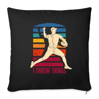 Funny Baseball - Sofa pillowcase 17,3'' x 17,3'' (45 x 45 cm) - black - Front
