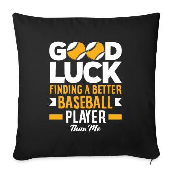 Drôle de baseball - Housse de coussin décorative 45 x 45 cm - noir - Devant