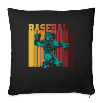 Funny Baseball - Sofa pillowcase 17,3'' x 17,3'' (45 x 45 cm) - black - Front