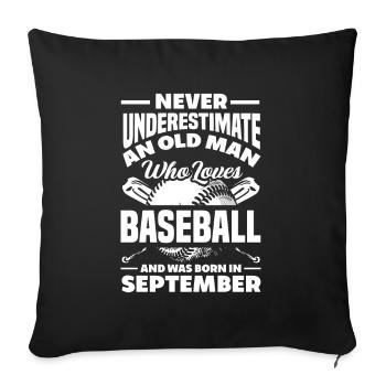 Drôle de baseball - Housse de coussin décorative 45 x 45 cm - noir - Devant
