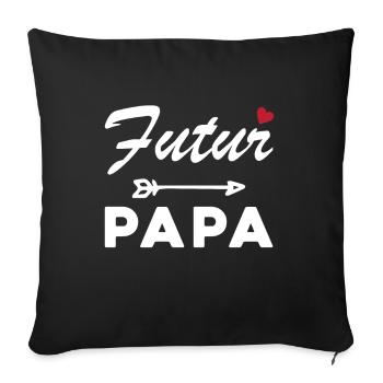 Futur Papa Humour Cadeau Homme Fête des Pères - Housse de coussin décorative 45 x 45 cm - noir - Devant
