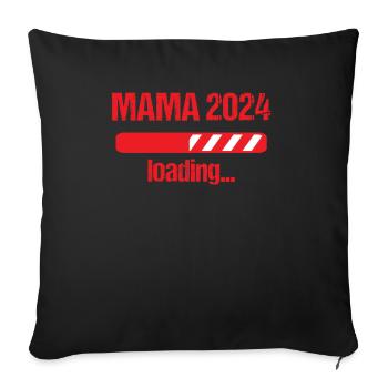 Mama 2024 Loading Schwangerschaft Bekanntgabe Baby - Sofakissenbezug 45 x 45 cm - Schwarz - Vorne