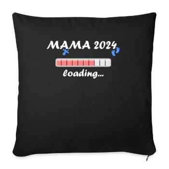 Mama 2024 Loading Schwangerschaft Bekanntgabe Baby - Sofakissenbezug 45 x 45 cm - Schwarz - Vorne