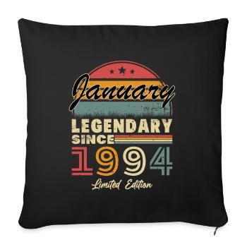 Birthday gift born in January 1994 - Sofa pillowcase 17,3'' x 17,3'' (45 x 45 cm) - black - Front