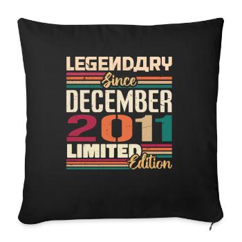 Légendaire depuis décembre 2011 Millésime décembre 2011 - Housse de coussin décorative 45 x 45 cm - noir - Devant