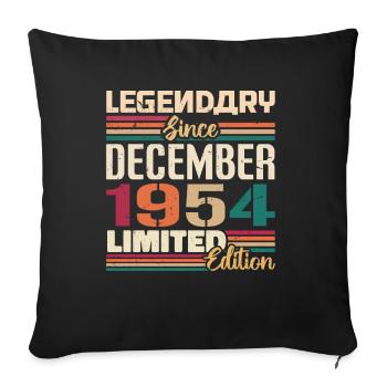 Légendaire depuis décembre 1954 Millésime décembre 1954 - Housse de coussin décorative 45 x 45 cm - noir - Devant