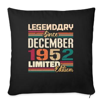 Légendaire depuis décembre 1952 Millésime décembre 1952 - Housse de coussin décorative 45 x 45 cm - noir - Devant