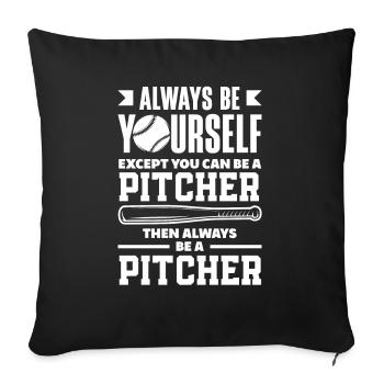 Funny Baseball - Sofa pillowcase 17,3'' x 17,3'' (45 x 45 cm) - black - Front