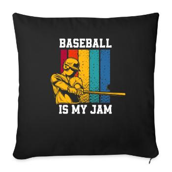 Drôle de baseball - Housse de coussin décorative 45 x 45 cm - noir - Devant