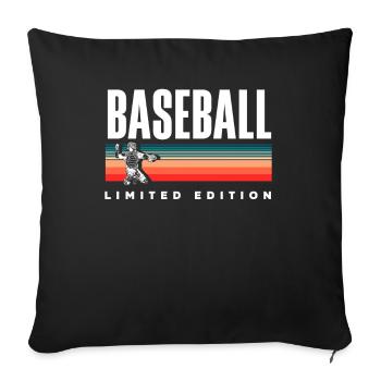 Funny Baseball - Sofa pillowcase 17,3'' x 17,3'' (45 x 45 cm) - black - Front