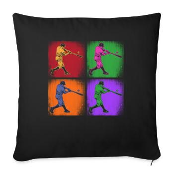 Lustiger Baseball - Sofakissenbezug 45 x 45 cm - Schwarz - Vorne