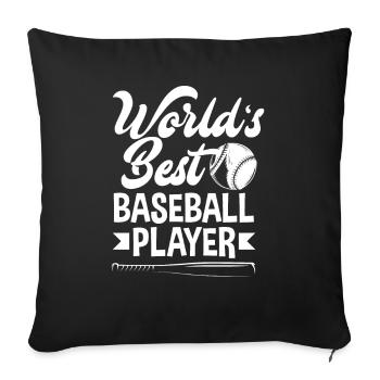 Drôle de baseball - Housse de coussin décorative 45 x 45 cm - noir - Devant