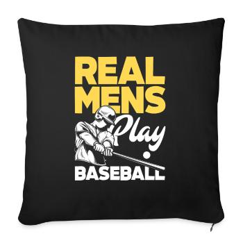 Drôle de baseball - Housse de coussin décorative 45 x 45 cm - noir - Devant
