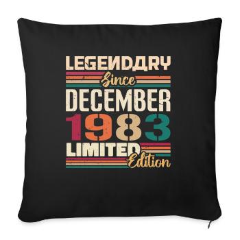 Légendaire depuis décembre 1983 Millésime décembre 1983 - Housse de coussin décorative 45 x 45 cm - noir - Devant