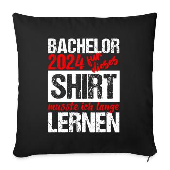 Bachelor 2024 Lange Genug Gelernt Lasst Uns Feiern - Sofakissenbezug 45 x 45 cm - Schwarz - Vorne