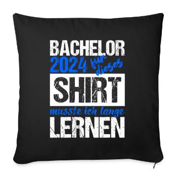 Bachelor 2024 Lange Genug Gelernt Lasst Uns Feiern - Sofakissenbezug 45 x 45 cm - Schwarz - Vorne