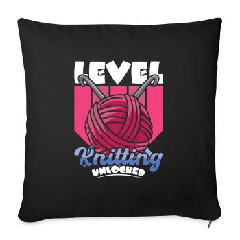 Level Knitting Unlocked - Sofakissenbezug 45 x 45 cm - Schwarz - Vorne