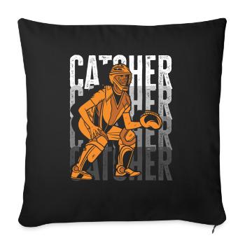 Funny Baseball - Sofa pillowcase 17,3'' x 17,3'' (45 x 45 cm) - black - Front